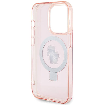 Karl Lagerfeld KLHMP15LHMRSKCP iPhone 15 Pro 6.1" pink/pink hardcase Ring Stand Karl&amp;Choupette MagSafe