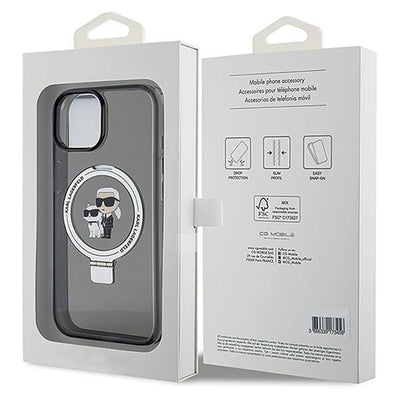 Karl Lagerfeld KLHMP15MHMRSKCK iPhone 15 Plus 6.7"black/black hardcase Ring Stand Karl&amp;Choupette MagSafe