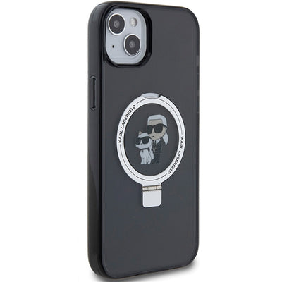 Karl Lagerfeld KLHMP15SHMRSKCK iPhone 15 6.1" black/black hardcase Ring Stand Karl&amp;Choupette MagSafe