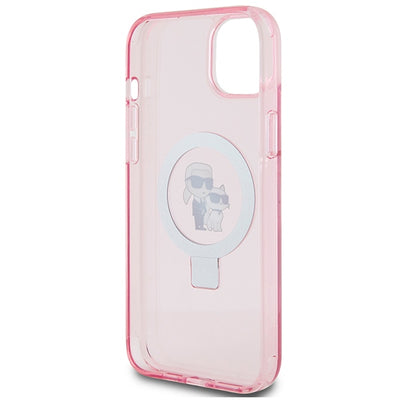 Karl Lagerfeld KLHMP15SHMRSKCP iPhone 15 6.1" pink/pink hardcase Ring Stand Karl&amp;Choupette MagSafe