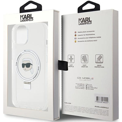 Karl Lagerfeld KLHMP15SHMRSKHH iPhone 15 6.1" white/white hardcase Ring Stand Karl Head MagSafe