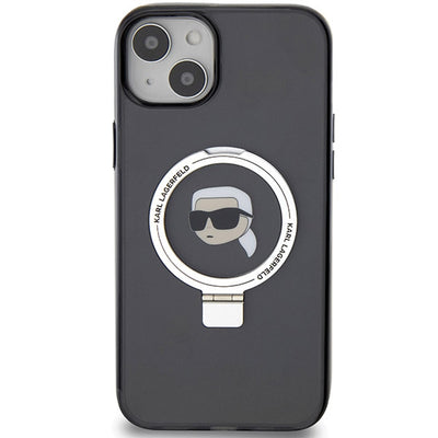 Karl Lagerfeld KLHMP15SHMRSKHK iPhone 15 6.1" black/black hardcase Ring Stand Karl Head MagSafe