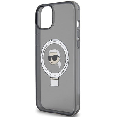Karl Lagerfeld KLHMP15SHMRSKHK iPhone 15 6.1" black/black hardcase Ring Stand Karl Head MagSafe