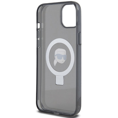 Karl Lagerfeld KLHMP15SHMRSKHK iPhone 15 6.1" black/black hardcase Ring Stand Karl Head MagSafe