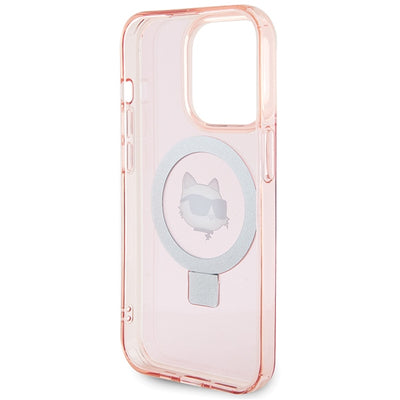 Karl Lagerfeld KLHMP15XHMRSCHP iPhone 15 Pro Max 6.7" pink/pink hardcase Ring Stand Choupette Head MagSafe