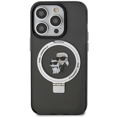Karl Lagerfeld KLHMP15XHMRSKCK iPhone 15 Pro Max 6.7" black/black hardcase Ring Stand Karl&amp;Choupette MagSafe