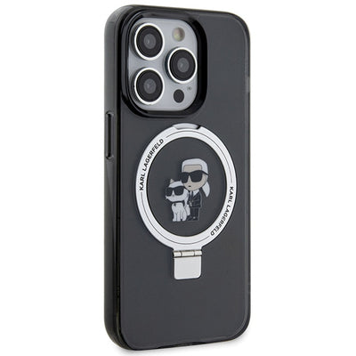 Karl Lagerfeld KLHMP15XHMRSKCK iPhone 15 Pro Max 6.7" black/black hardcase Ring Stand Karl&amp;Choupette MagSafe
