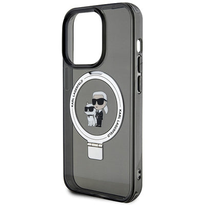 Karl Lagerfeld KLHMP15XHMRSKCK iPhone 15 Pro Max 6.7" black/black hardcase Ring Stand Karl&amp;Choupette MagSafe