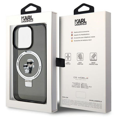 Karl Lagerfeld KLHMP15XHMRSKCK iPhone 15 Pro Max 6.7" black/black hardcase Ring Stand Karl&amp;Choupette MagSafe