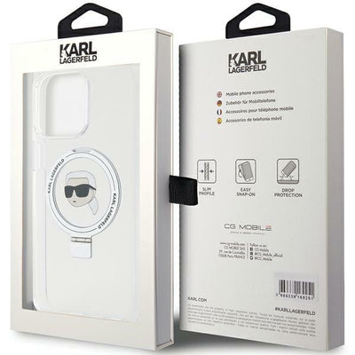 Karl Lagerfeld KLHMP15XHMRSKHH iPhone 15 Pro Max 6.7" white/white hardcase Ring Stand Karl Head MagSafe