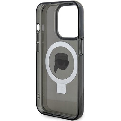 Karl Lagerfeld KLHMP15XHMRSKHK iPhone 15 Pro Max 6.7" black/black hardcase Ring Stand Karl Head MagSafe