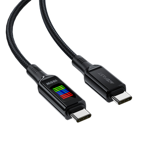 Acefast C7-03 USB-C USB-C 100W 1.2m cable with display - black