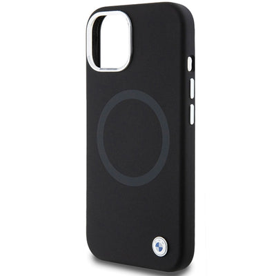 BMW Signature Liquid Silicone MagSafe case for iPhone 15 - black
