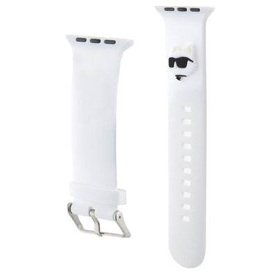 Karl Lagerfeld 3D Rubber Choupette Head Strap for Apple Watch 42/44/45/49mm - White