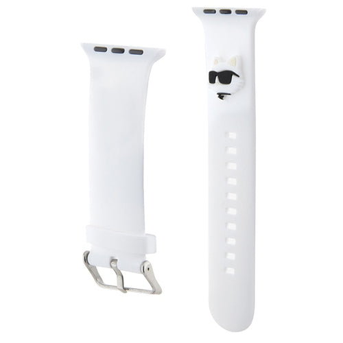Karl Lagerfeld 3D Rubber Choupette Head Strap for Apple Watch 42/44/45/49mm - White