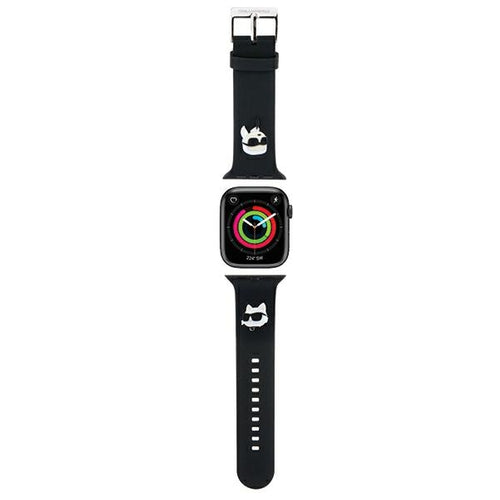 Karl Lagerfeld 3D Rubber Karl&Choupette Heads strap for Apple Watch 42/44/45/49mm - black
