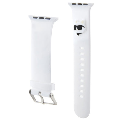 Karl Lagerfeld 3D Rubber Choupette Heads Strap for Apple Watch 38/40/41mm - White