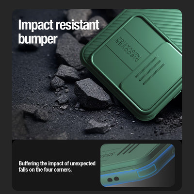 Nillkin CamShield Pro armored case with camera cover for Samsung Galaxy S24 - green