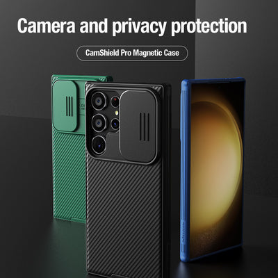 Nillkin CamShield Pro armored case with camera protector for Samsung Galaxy S24 Ultra - green