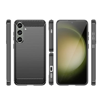 Case for Carbon Case Samsung Galaxy S24+ flexible silicone carbon cover - black — Hurtel