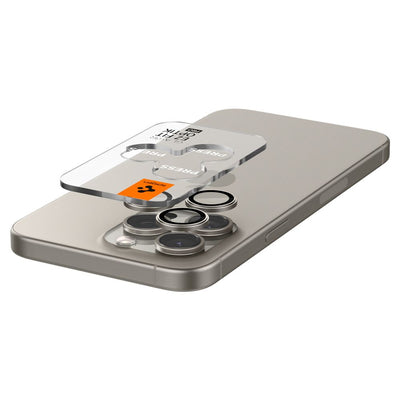 Spigen Optik.tR EZ Fit Camera Protector for iPhone 14 Pro / Pro Max / 15 Pro / Pro Max - Natural Titanium 2 pcs.