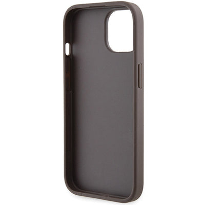 Guess Grip Stand 4G Triangle Strass case for iPhone 15 - brown