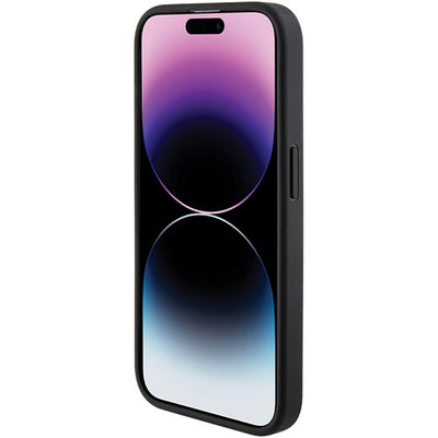 Guess Grip Stand 4G Triangle Strass case for iPhone 15 Pro Max - black