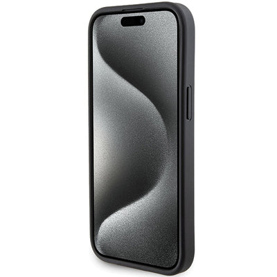 Karl Lagerfeld Gripstand Saffiano Choupette Pins Case for iPhone 15 Plus / 14 Plus - Black