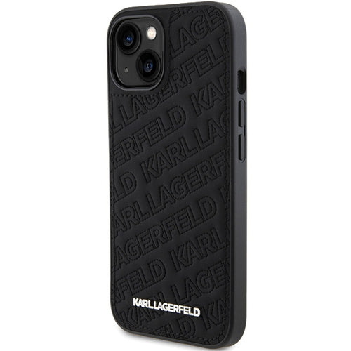 Karl Lagerfeld Quilted K Pattern case for iPhone 15 Plus / 14 Plus - black