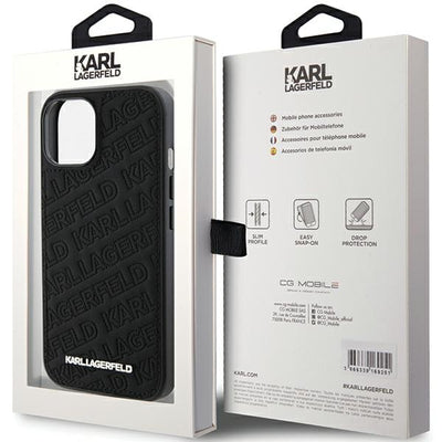 Karl Lagerfeld Quilted K Pattern case for iPhone 15 Plus / 14 Plus - black