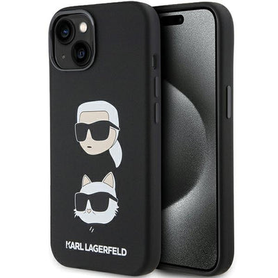 Karl Lagerfeld Silicone Karl&amp;Choupette Head case for iPhone 15 Plus / 14 Plus - black