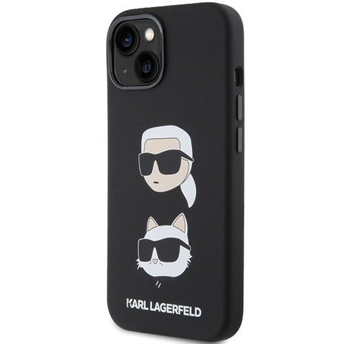 Karl Lagerfeld Silicone Karl&amp;Choupette Head case for iPhone 15 Plus / 14 Plus - black