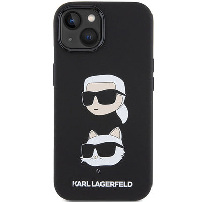 Karl Lagerfeld Silicone Karl&amp;Choupette Head case for iPhone 15 Plus / 14 Plus - black