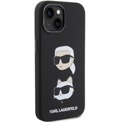 Karl Lagerfeld Silicone Karl&amp;Choupette Head case for iPhone 15 Plus / 14 Plus - black