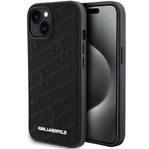 Karl Lagerfeld Quilted K Pattern case for iPhone 15 - black