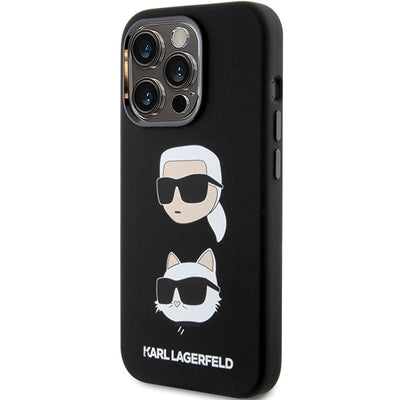 Karl Lagerfeld Silicone Karl&amp;Choupette Head case for iPhone 15 Pro Max - black