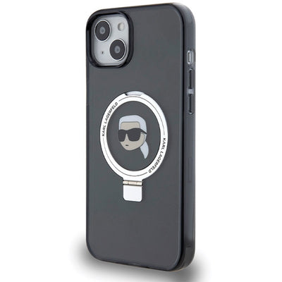 Karl Lagerfeld Ring Stand Karl Head MagSafe Case for iPhone 15 Plus / 14 Plus - Black