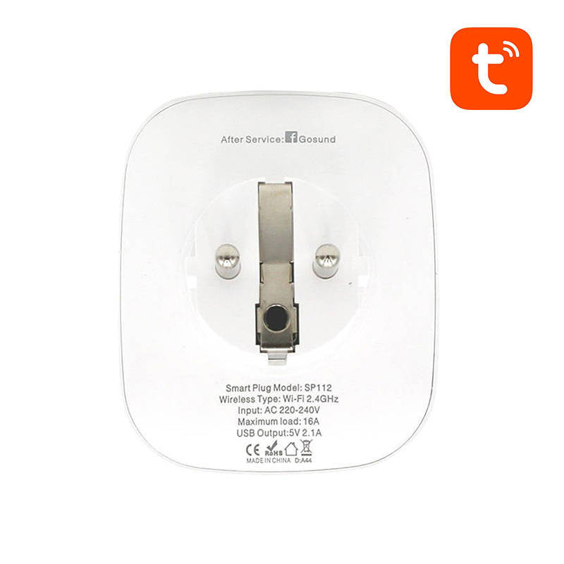 Smart plug WiFi Gosund SP112 2xUSB, 16A, Tuya - Product Image 4