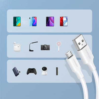 Ugreen US289 60143 micro USB / USB-A cable 2m - white