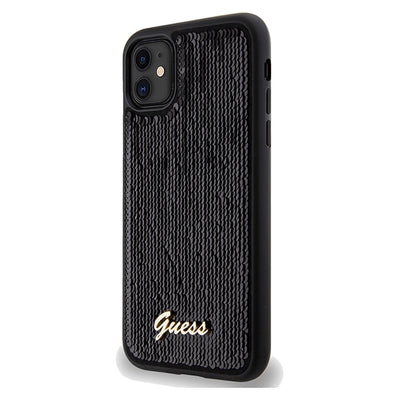 Guess Sequin Script Metal case for iPhone 11 / Xr - black