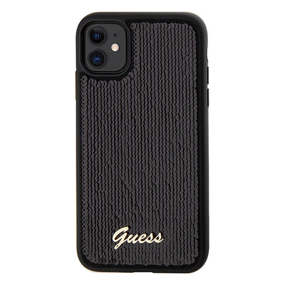 Guess Sequin Script Metal case for iPhone 11 / Xr - black
