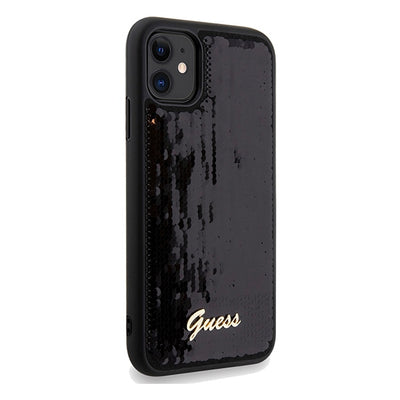 Guess Sequin Script Metal case for iPhone 11 / Xr - black