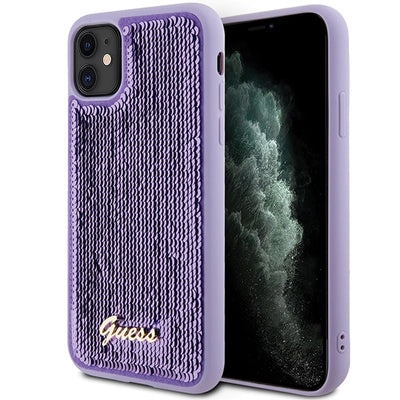 Guess Sequin Script Metal case for iPhone 11 / Xr - purple
