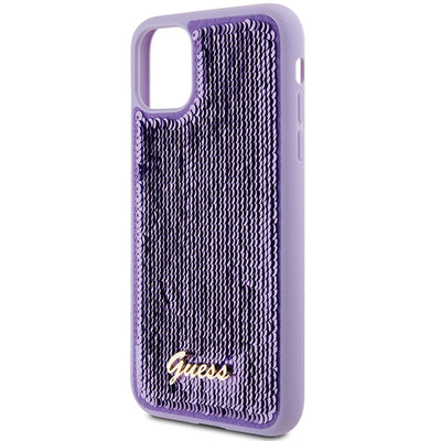 Guess Sequin Script Metal case for iPhone 11 / Xr - purple