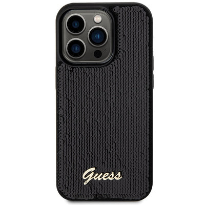 Guess Sequin Script Metal case for iPhone 13 Pro / 13 - black