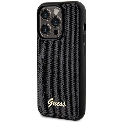 Guess Sequin Script Metal case for iPhone 13 Pro Max - black