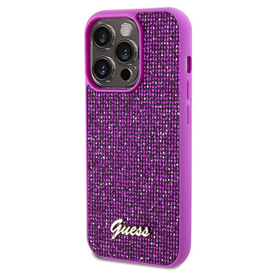 Guess Disco Metal Script case for iPhone 14 Pro - fuchsia