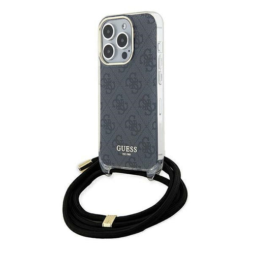 Guess Crossbody Cord 4G Print case for iPhone 15 Pro - black