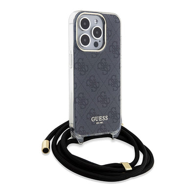 Guess Crossbody Cord 4G Print case for iPhone 15 Pro - black