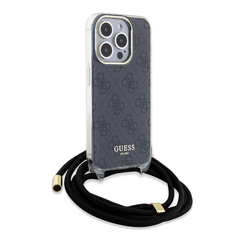 Guess Crossbody Cord 4G Print case for iPhone 15 Pro - black